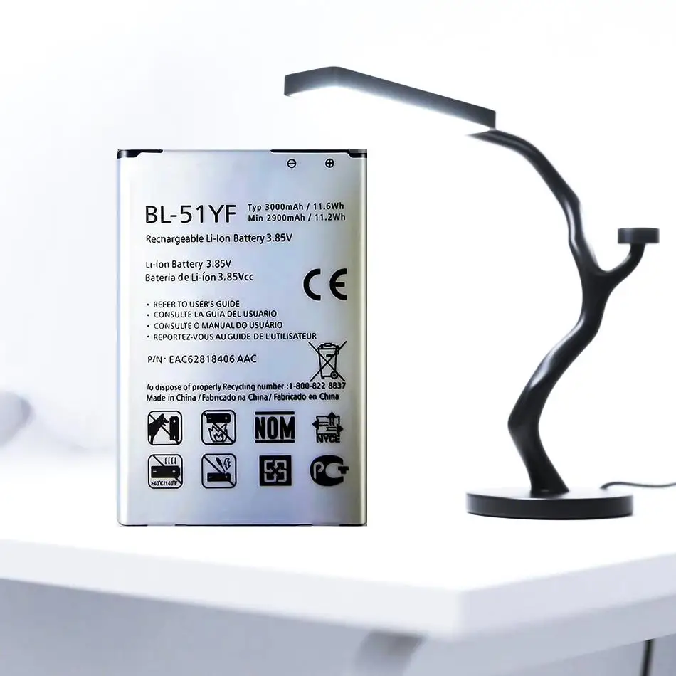 

Mobile Phone Battery BL-51YF 3000Mah For LG G4 H815 H810 VS999 F500 F500S F500K F500L H81 H818 H819 BL 51YF