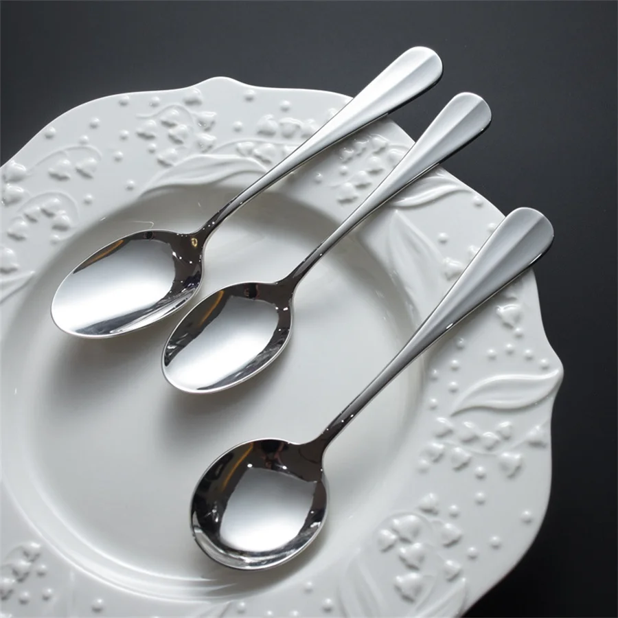 Nordic Light Luxury Phoenix Tail Stainless Steel Spoon Mirror Home Soup Spoon Rice Spoon Dessert Spoon