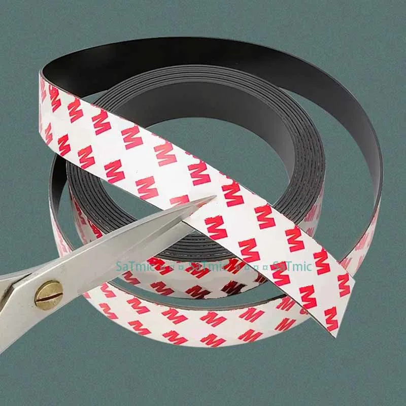 Super Strong Magnet Strip Self Adhesive Flexible Magnetic Strip Rubber Magnet Tape Width