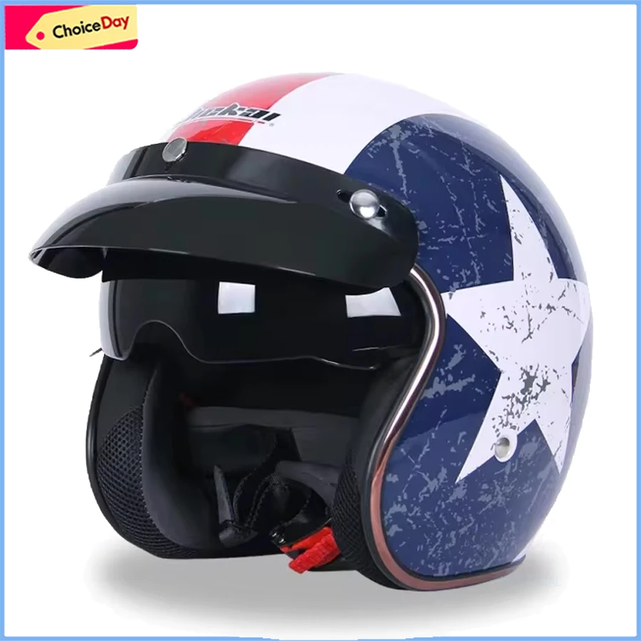 Motorcycle Helmet DOT Vintage 3/4 High quality Chopper Bike helmet Retro Capacete Casco for Harley vespa motocycle JIEKAI 510