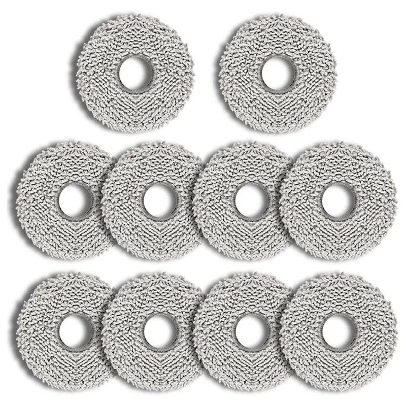 10Pcs Mop Pads  For Roborock Q Revo/Qrevo Maxv/Qrevo Pro/Qrevo S Vacuum Cleaner Parts Washable Microfiber Mop Cloth