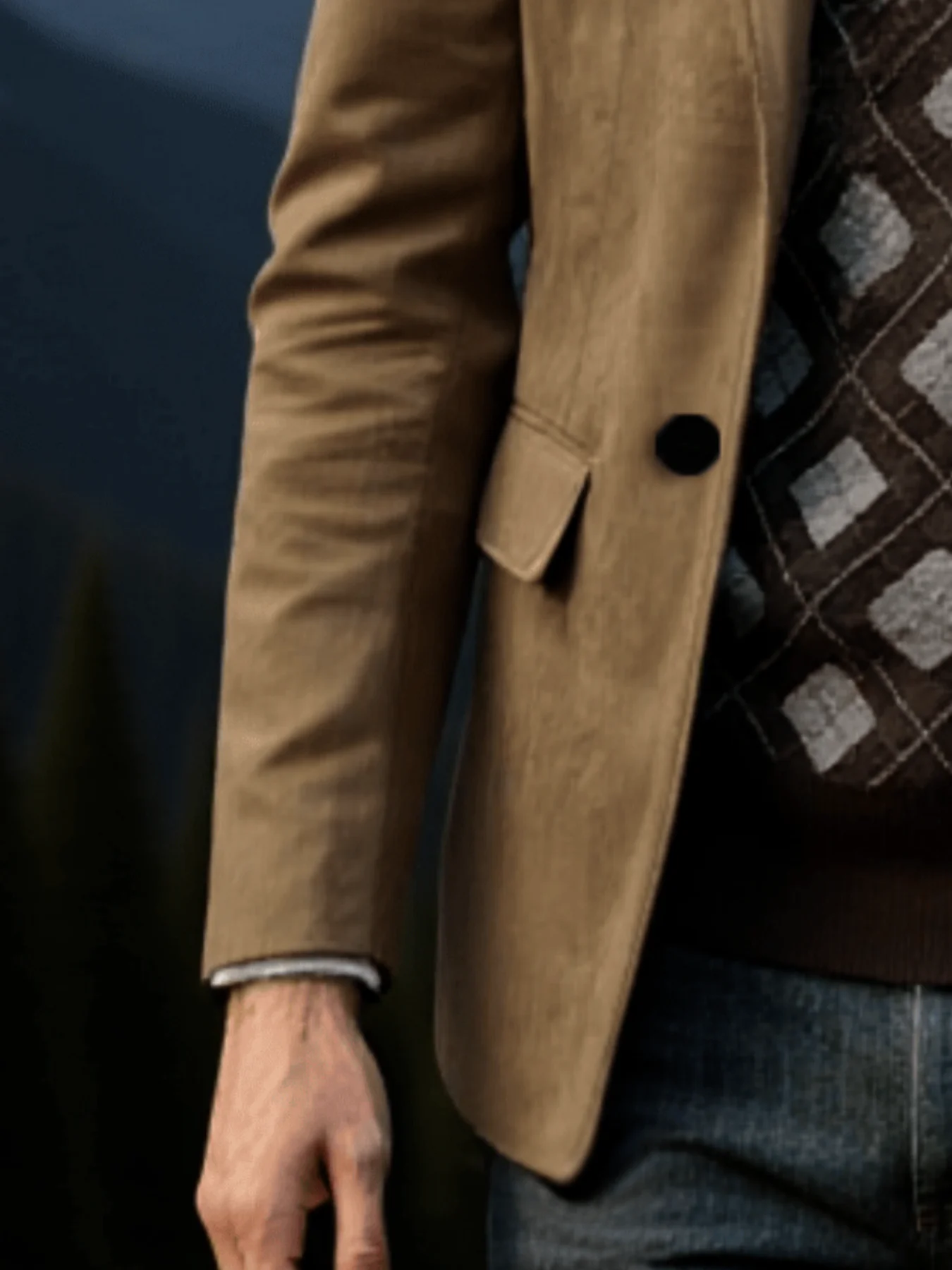 سترة كاجوال خفيفة الوزن للرجال لربيع/خريف، معطف عصري مقاوم للرياح بصدر واحد للتنقل في الهواء الطلق