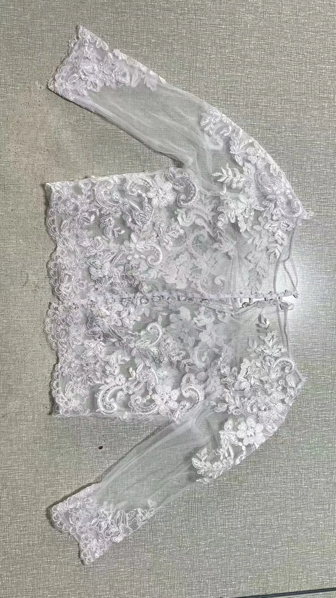 Customized White Ivory 3/4 Sleeve Appliques Lace Women's Bridal Bolero Wedding Wraps Jacket Custom Made Button Back