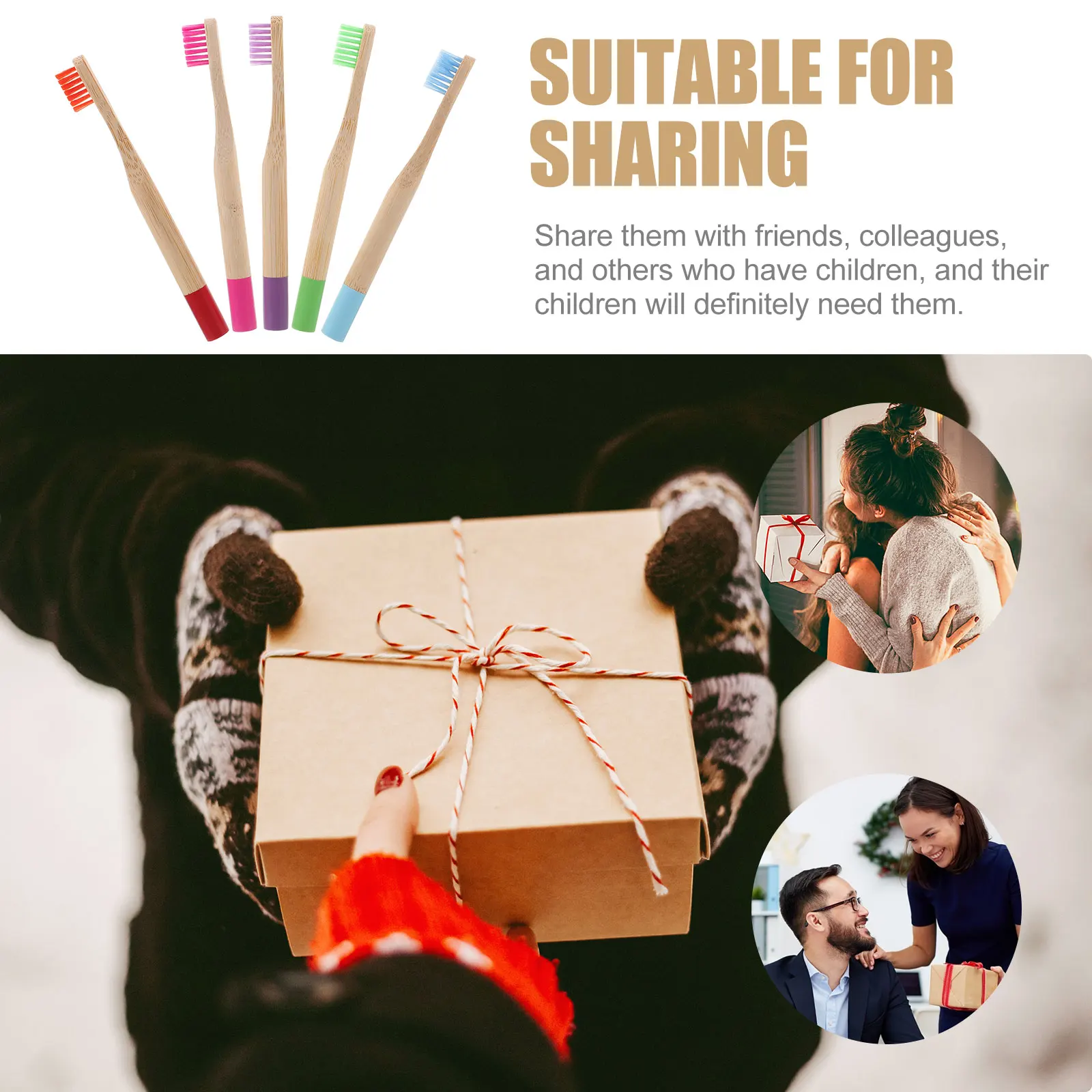 5 قطعة مجموعة فرشاة أسنان فحم الخيزران للأطفال شعيرات مرنة ناعمة مقبض مريح مقاوم للاهتراء محمول للأطفال #1