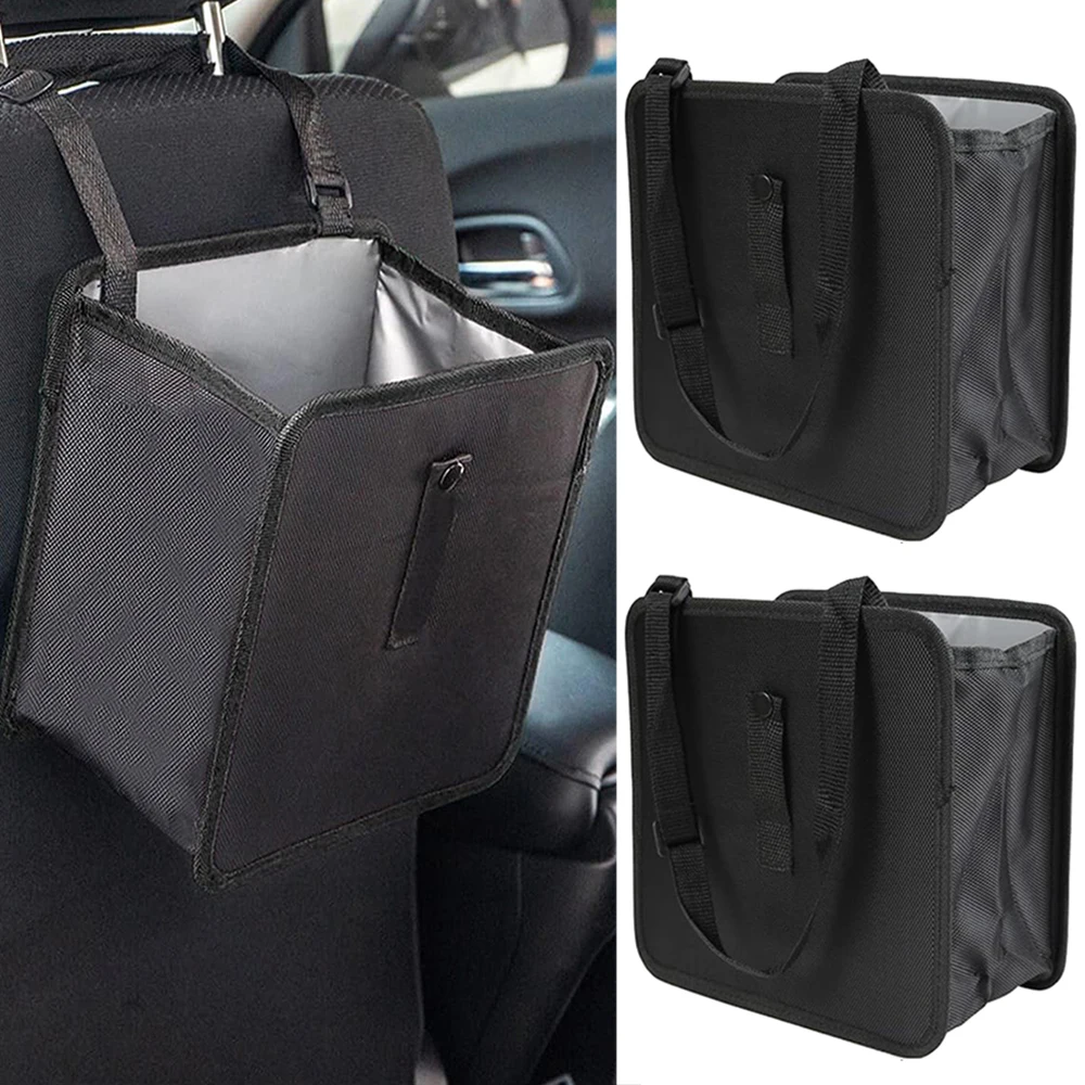 Multi-functional Car Storage Bag Portable Storage Box Foldable Back Chair Garbage Bags Taxi Seat Back Storage Bucket Organizer