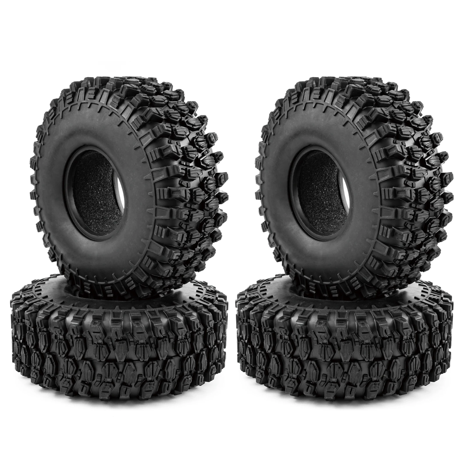 

RCXAZ 4PCS 120MM 1.9 Tires Rubber Rock Tires, for 1:10 RC Rock Crawlers Axial SCX10 90047 D90 D110 TF2 Traxxas TRX-4