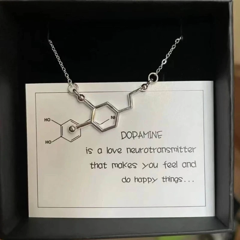 Unique Science Pendant Neckchain Y2K Chemical Formula Structure Necklace Graduation Gift for Students and Chemistry Fans