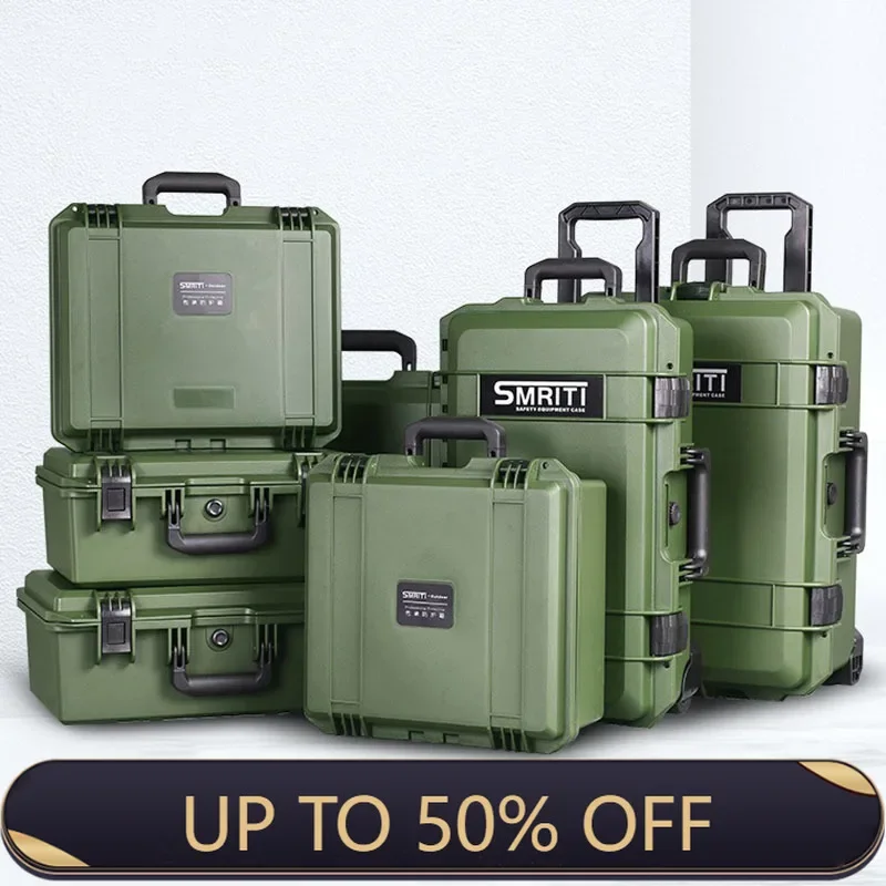 Photography Trolley Box IP67 Waterproof Suitcase Tools Box Hardware Toolbox Organizer Trolley Case Hard Case Military Organizer