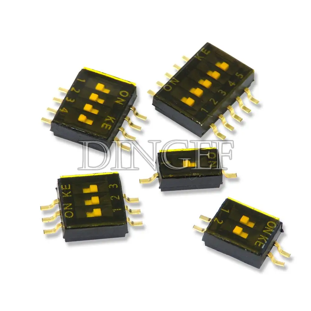 5PCS Slide Type Switch Module 1 2 3 4 5 6 7 8 10PIN 1.27 2.54mm Pitch Toggle Switch Snap Switch DIP SMD DIP Switch Connector