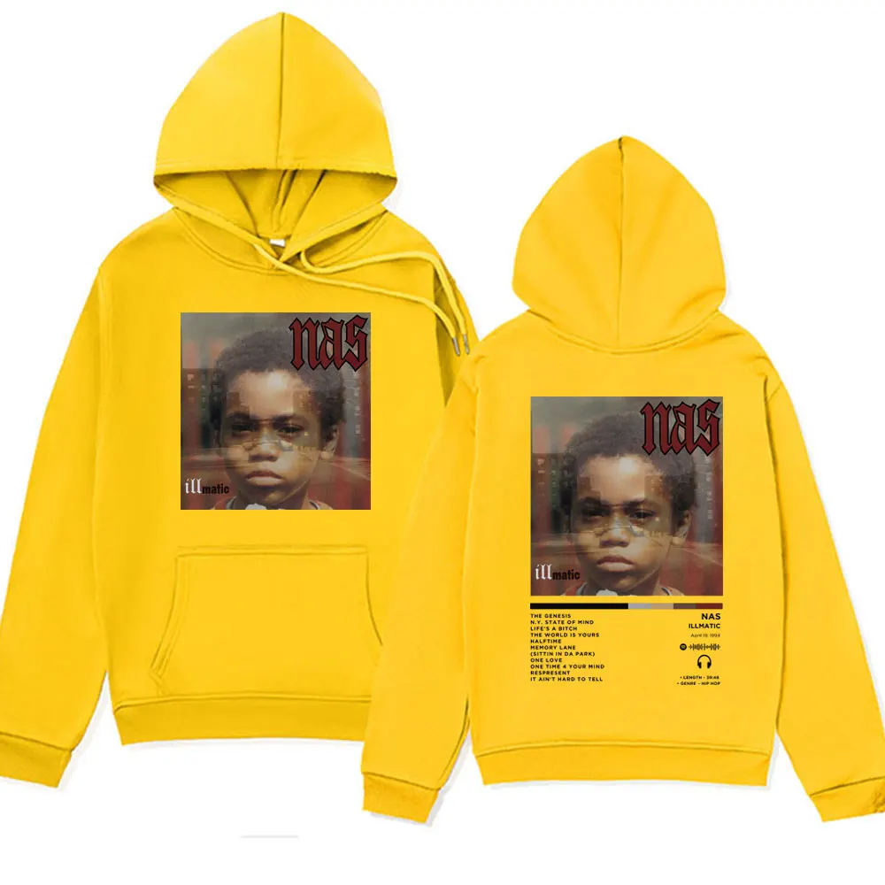 Rapper Nas Illmatic Album Cover Hoodie Sweatshirts Men Women Clothes Fashion Retro Hip Hop Oversized Hoodies Streetwear Pullover