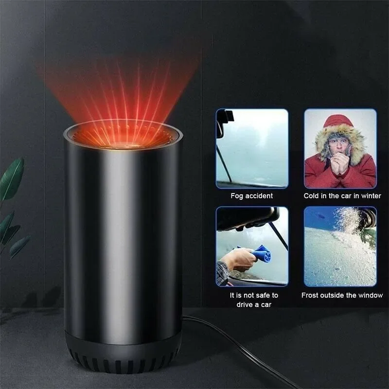 Electric Defogger Heater 12V 2in1 Car Heater Fan Dryer Windshield Defroster Anti Fog Fan for Car Truck Heating System