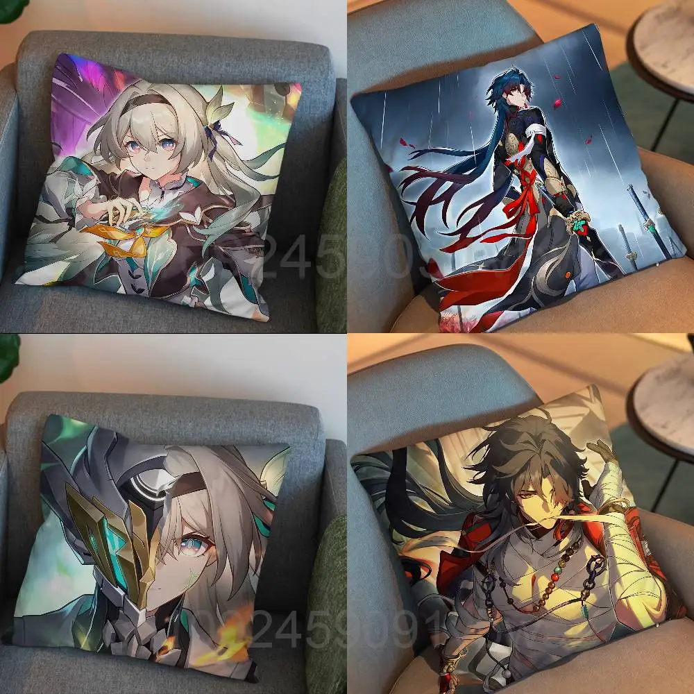 Firefly Mortenax Blade Firefly Honkai Pillow Case cover Nap Time  Sofa Living home Room Bedroom Backrest Cushion Square cojines