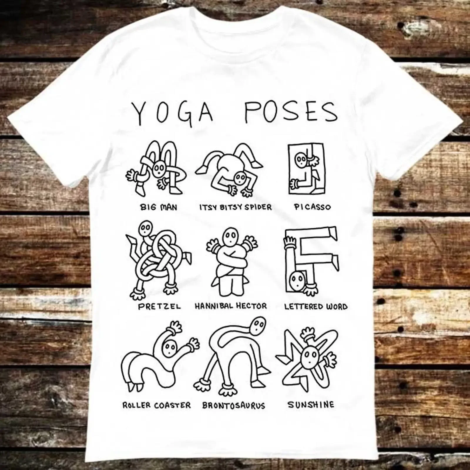 Funny Yoga Poses Joke T Shirt Vintage Aesthetic Meme Zen Humor Casual  vintage Washed graphic Unisex homme fashion Soft