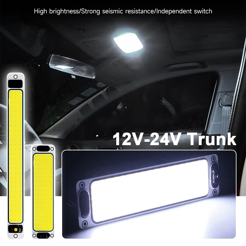 

NOXLH 12V-24V 108 Lamp COB Ultra-thin Panel Dome Lamp Interior Reading Light Roof Ceiling Trunk Car Interior Lamp Accessories