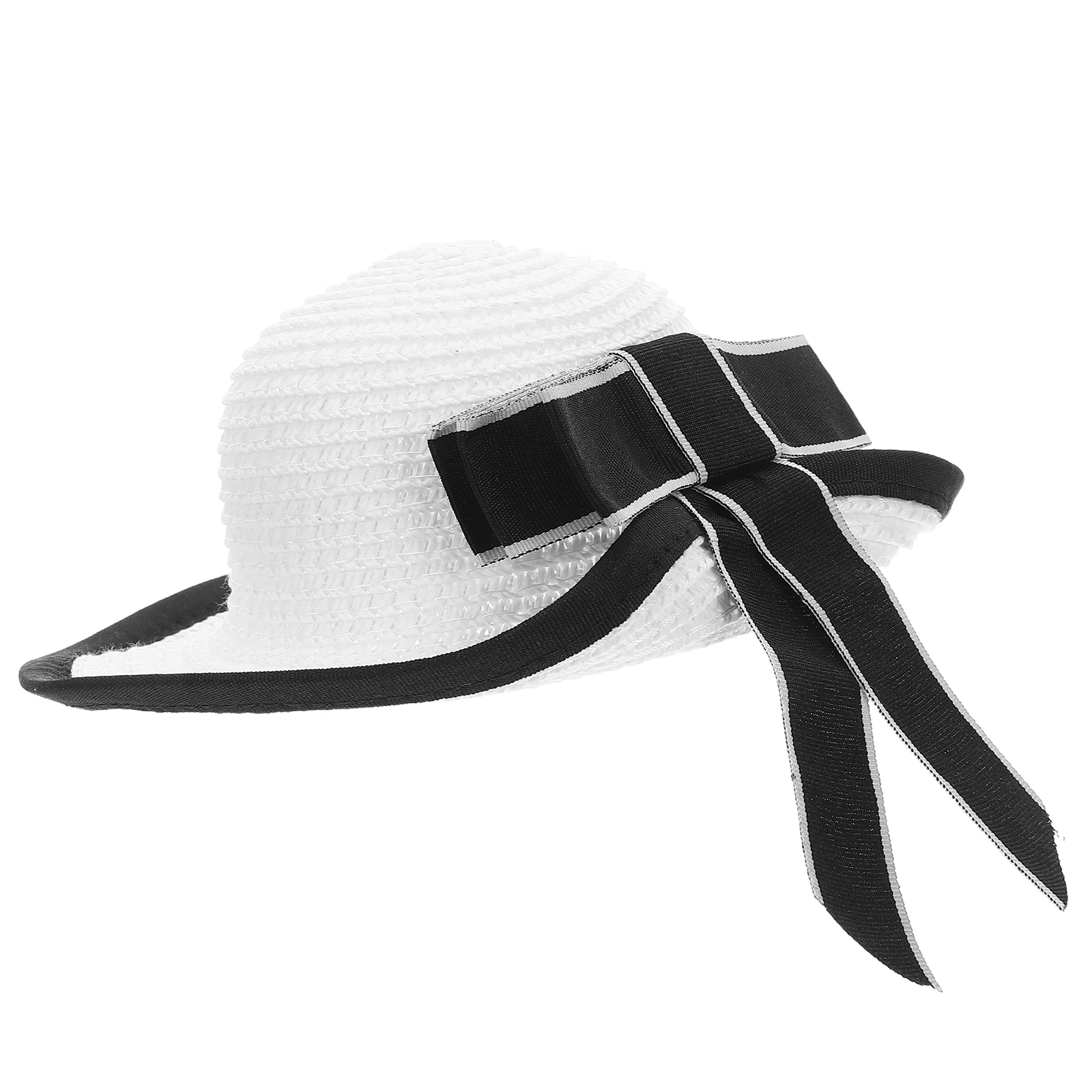 

Mini Straw Hat Crafts Hats Crafting Miniature DIY Caps Small Decor Tiny for Puppet Making Accessories