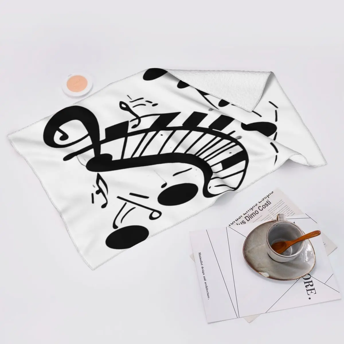 Custom Abstract Piano Keys With Musical Notes Soft Face Towel Quick Dry Pool Bath Cotton Towels Absorbent Quick