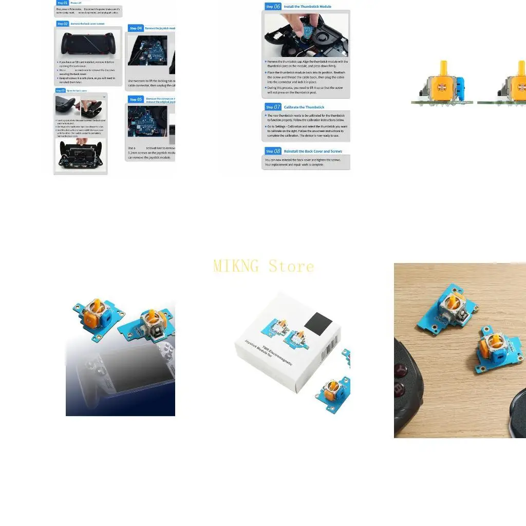 Joysticks Repair Part Pair for Handheld Console Maintenance, PCB Mounted TMR Analog Replacement Module for Service and Hardware