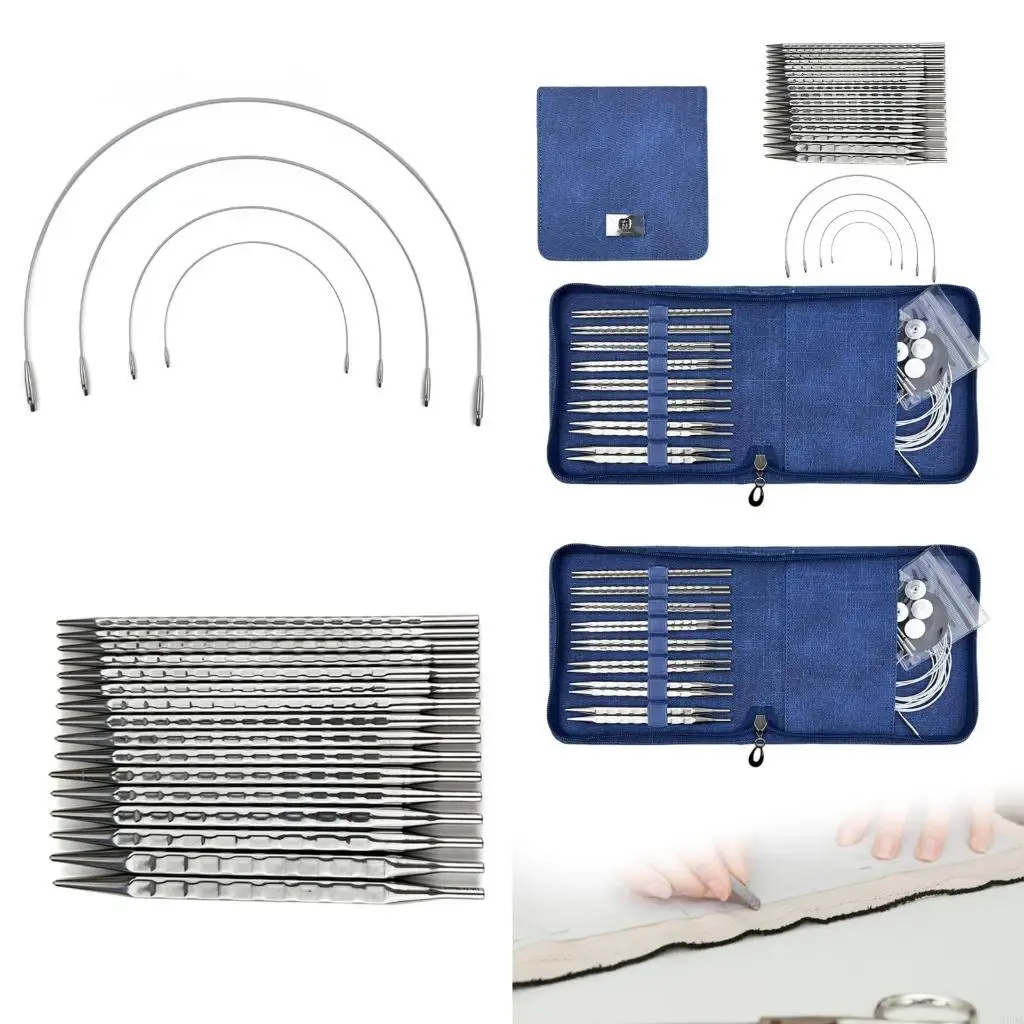 

Короткая квадратная вязаная игла 3.5-8,0 мм сменной круговой вязаной иглы с корпусом и аксессуарами для вязания