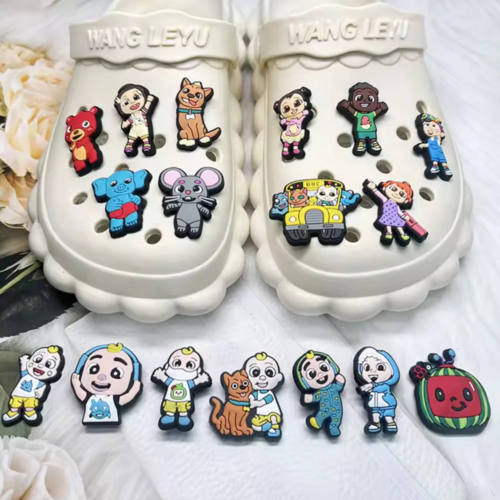 17Pcs Cartoon Shoe Charms For Slides Clog Sandals Shoes Decorations Accessories Buckle For Christmas Birthday Gifts