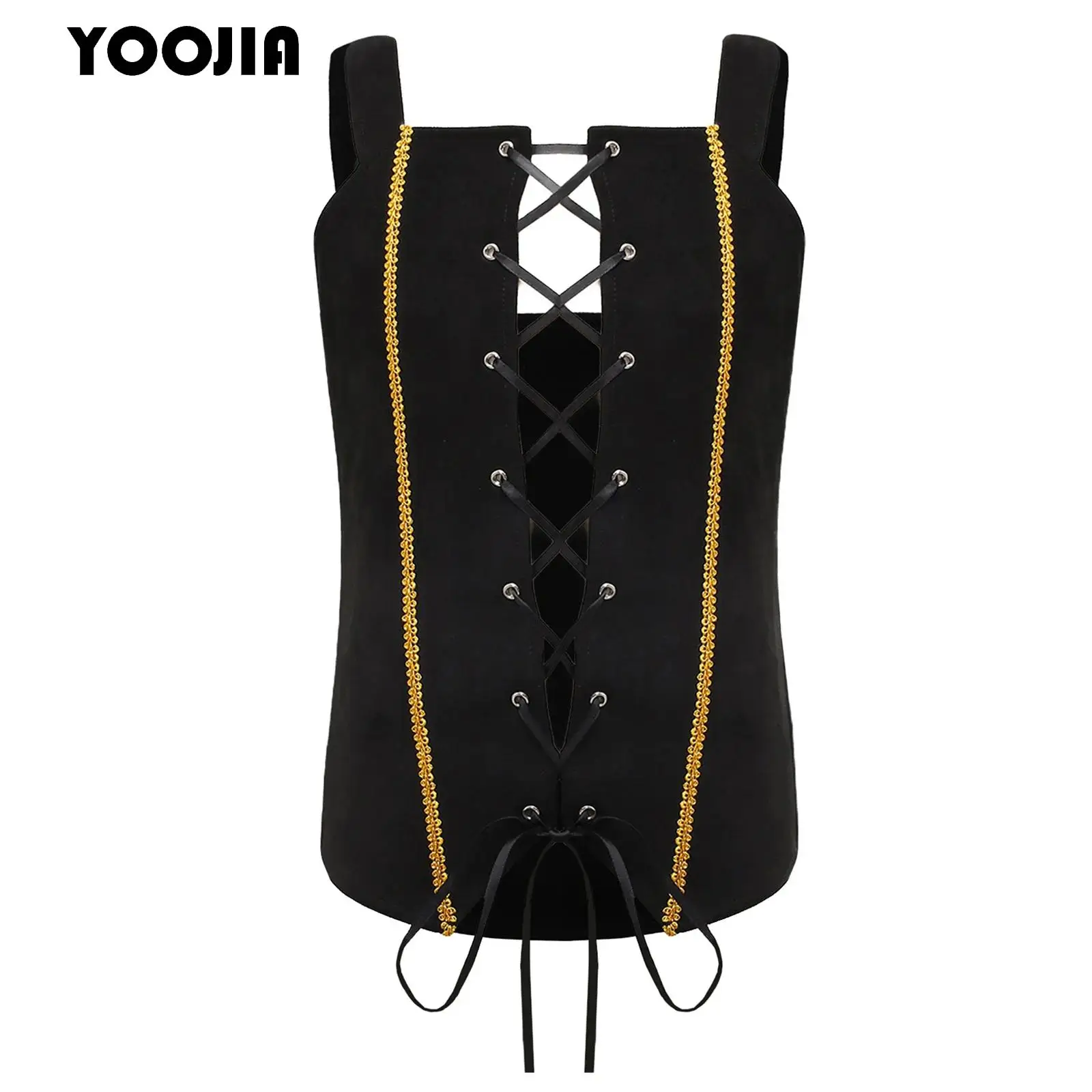 

Renaissance Girls Lace-Up Vest Top Kids Medieval Pirate Cosplay Gothic Waistcoat Halloween Carnival Party Viking Corset Costume