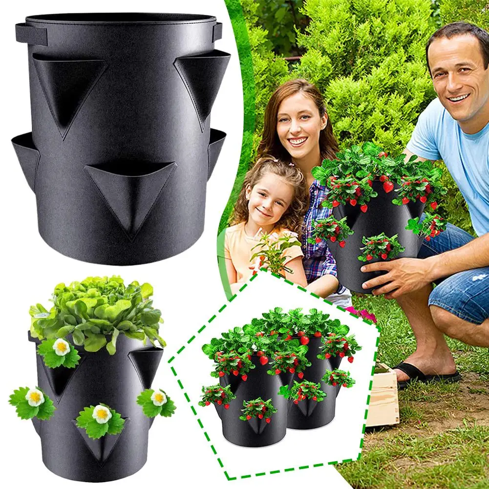 

5/7/10 Gallons Multi-Mouth Strawberry Tomato Planting Bag Growth Planter Indoor Reusable Bags Plant Cultivation Outdoor Her B9S8