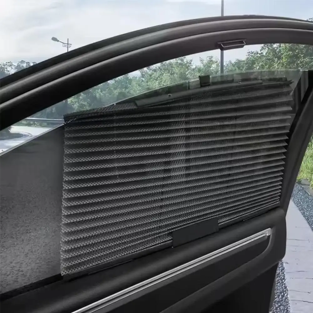 Car Side Window Sun Shade Retracted Sunshades Mesh UV Protection Curtains Auto Truck Summer Protector Window Film Trim