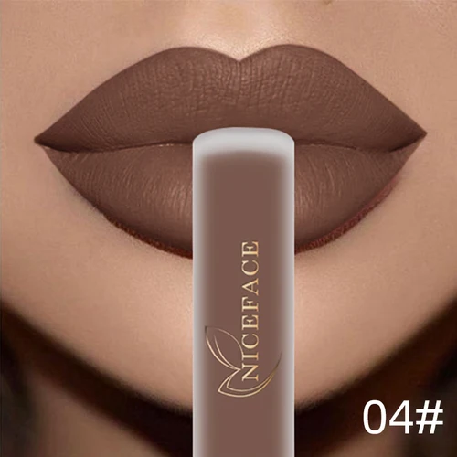 Imagen 2 del producto NICEFACE lápices labiales líquidos Nude, brillo de labios mate de terciopelo resistente al agua, Copa antiadherente de larga duración, tinte de labios, pigmento de maquillaje, cosméticos