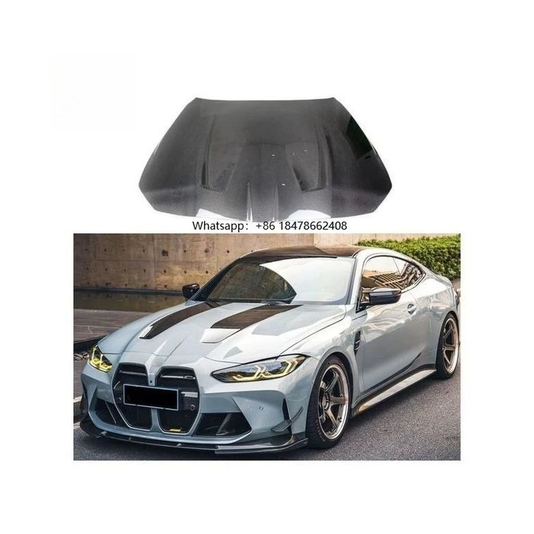 CSL Style Dry Carbon Fiber Front Engine Cover Hood for G80 M3 G82 M4 2020+ Carbon Fiber Hood