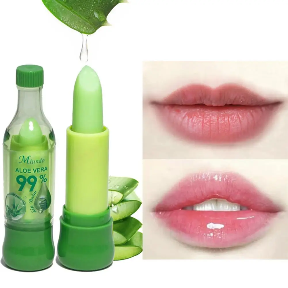 

Aloe Vera Color-Changing Lipstick Long-Lasting, Moisturizing Fade-Resistant Care Nourishing Lip Temperature-Activated Balm P5S0