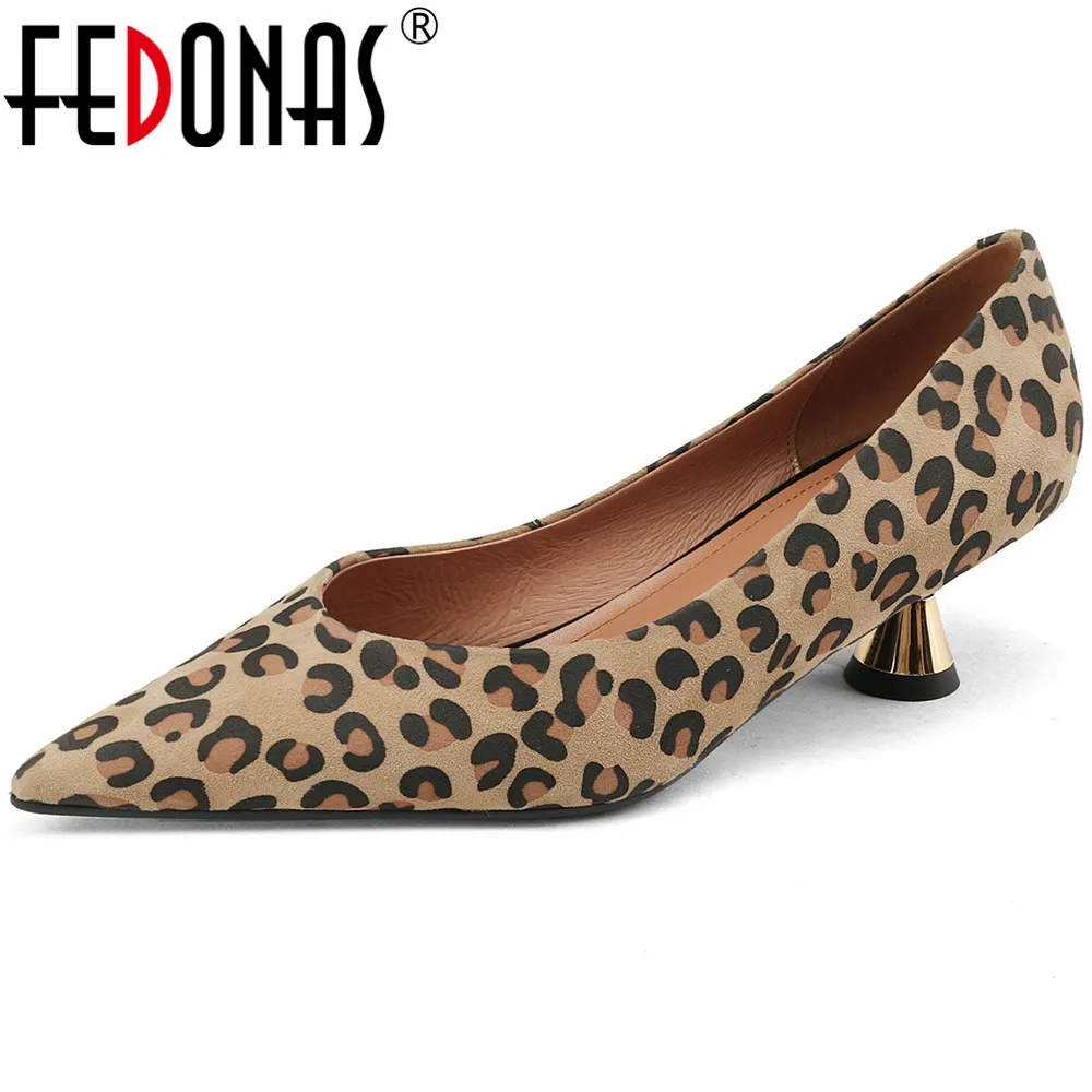 FEDONAS Mature Pointed Toe Women Pumps Spring Summer Thin Heels Genuine Leather Dress Office Lady Pumps Shoes Woman New Arrival