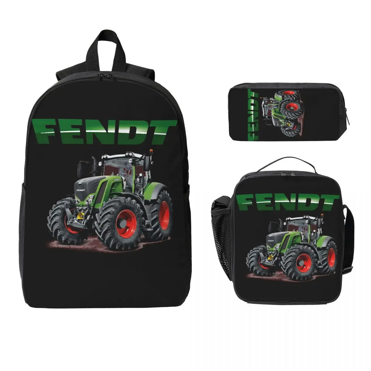 

Рюкзак Fendt German Tractors, студенческий рюкзак для мальчиков и девочек, школьная сумка, компьютерные сумки на плечо, 3 шт., изолированная сумка для обеда, пенал