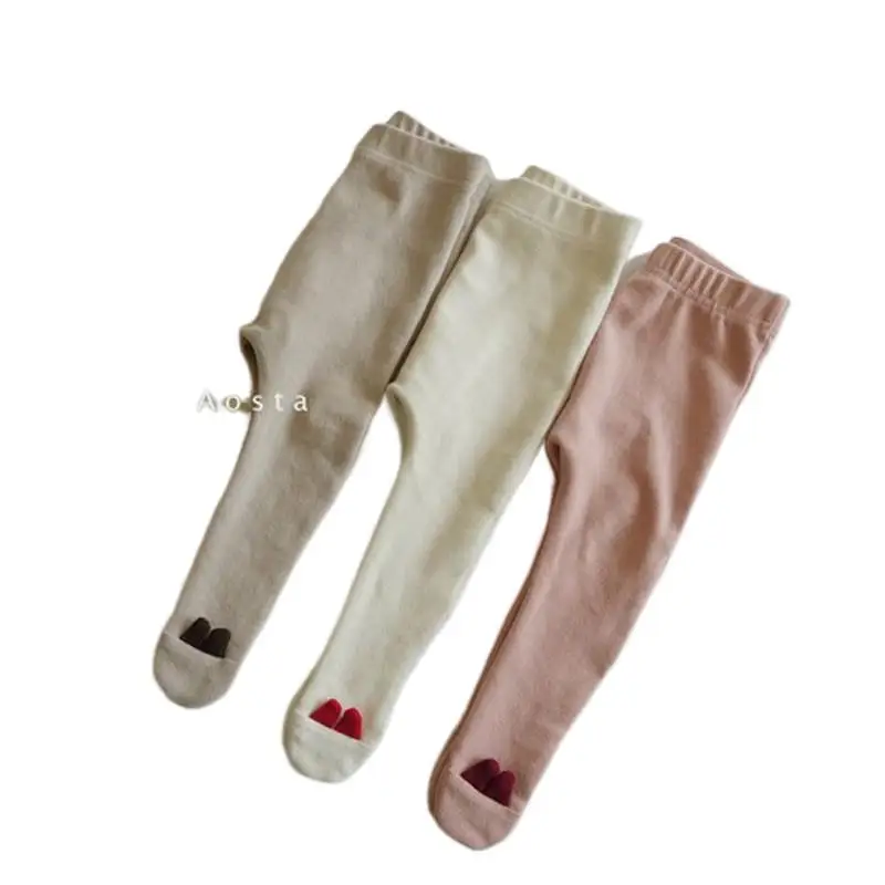 Chaussettes coréennes pour tout-petits, legging en coton, solide, mignon, oreille de lapin, patché, chaussettes pour bébés, nouveau-né, printemps, automne, 2024