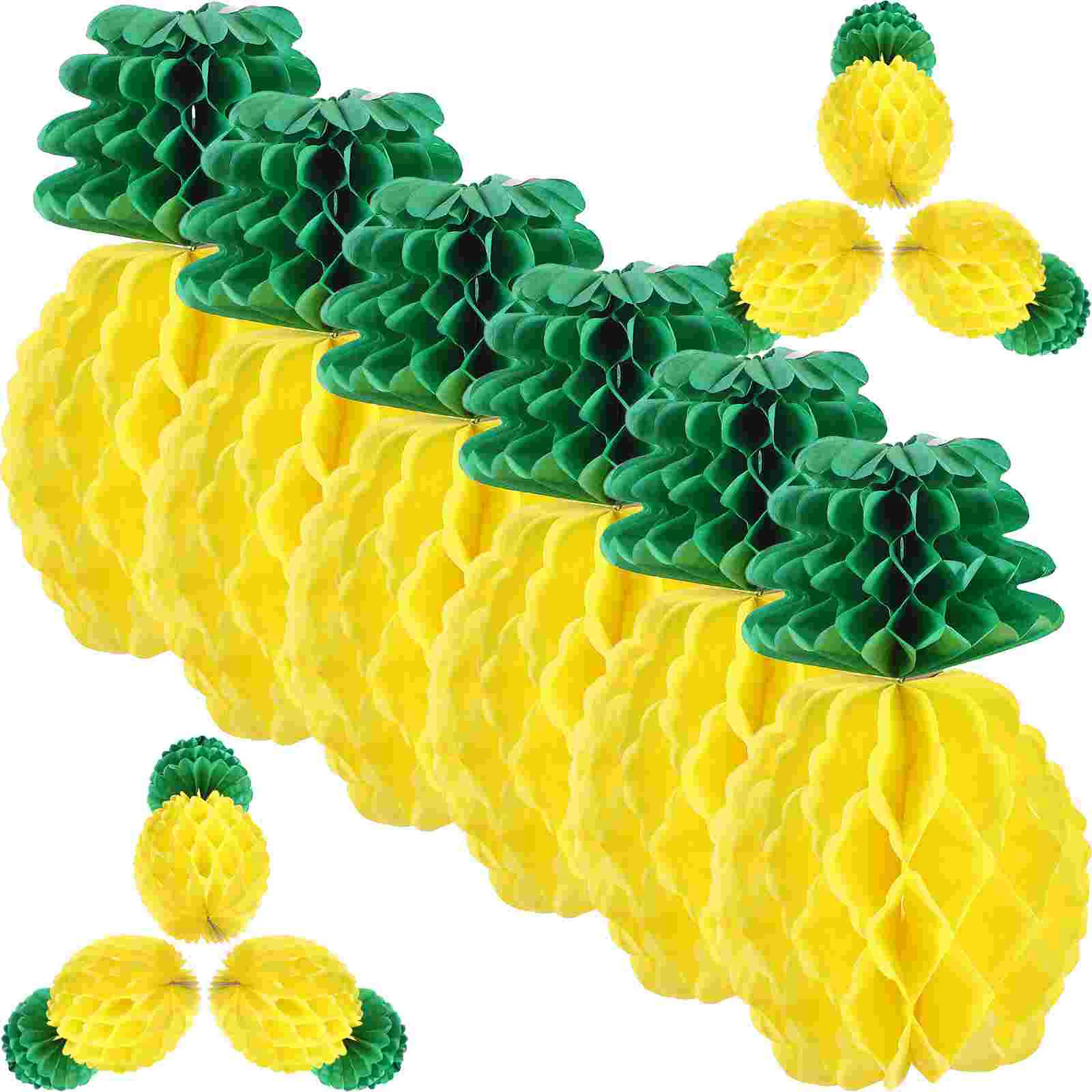 9 قطعة ديكور معلق على شكل أناناس كرات على شكل قرص العسل هدايا الحفلات قلادة ورقية مستلزمات العطلات زينة احتفالية لحفلات أعياد الميلاد والزفاف