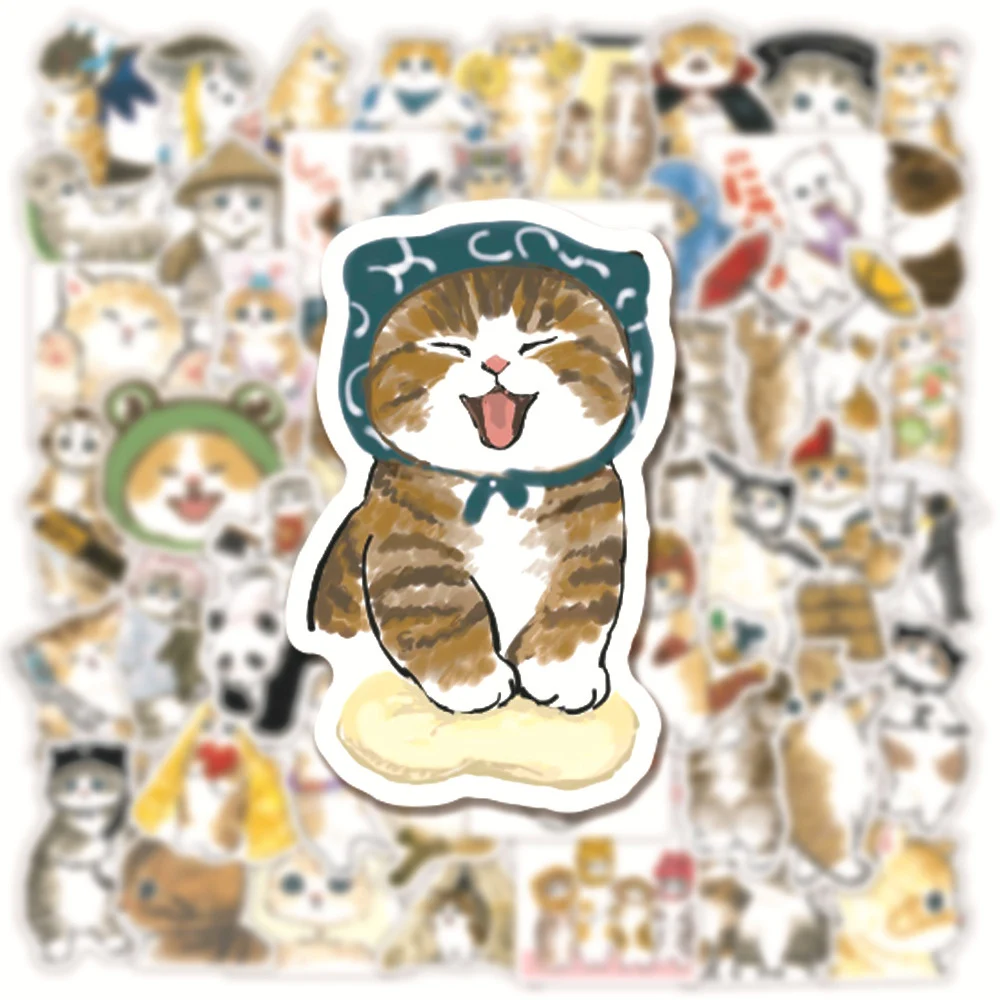 10/30/50 Stück Kawaii Katzen-Cartoon-Aufkleber Ästhetische Niedliche Tier-MEME-Aufkleber Wasserdicht Graffiti Laptop Handy Notizbuch Lustige Aufkleber