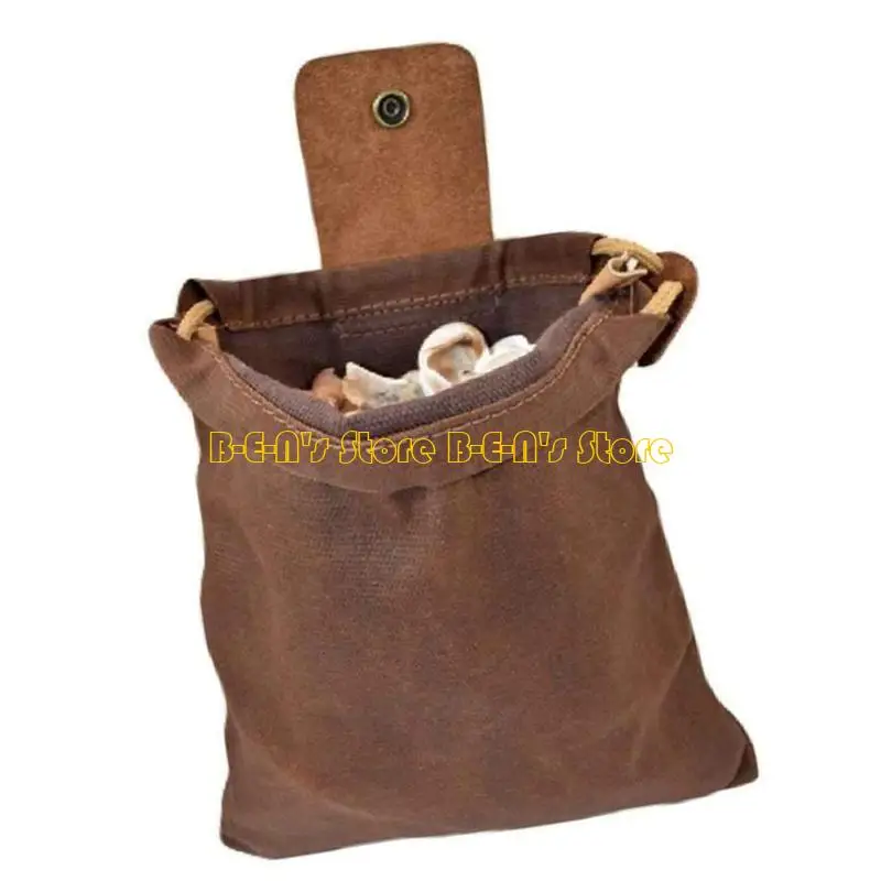 Y1AD Waxed Canvas Foraging Hiking Waist Pack Collapsible Bag for Outdoor Advent