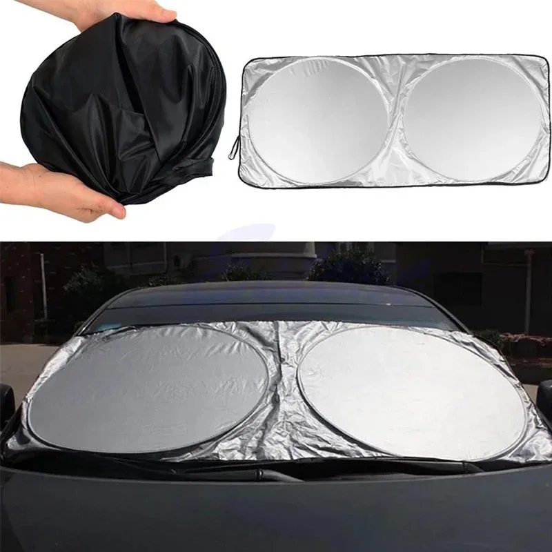 160 x 85cmAuto Car Front Windscreen Sun Shade Foldable Reflective Sunshade Windshield Sun Block & Reduce Heat Interior