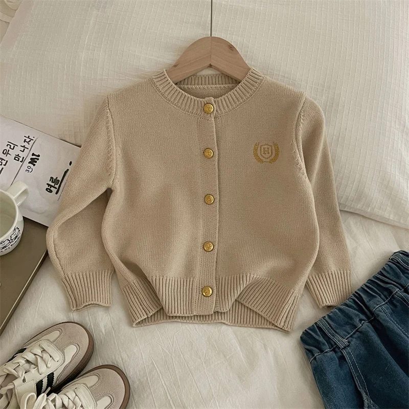 

Girls Sweater Wool Coat Kids Tops Knitting 2024 Pretty Thicken Warm Winter Autumn Cardigan Christmas Gift Cotton Children's Clot