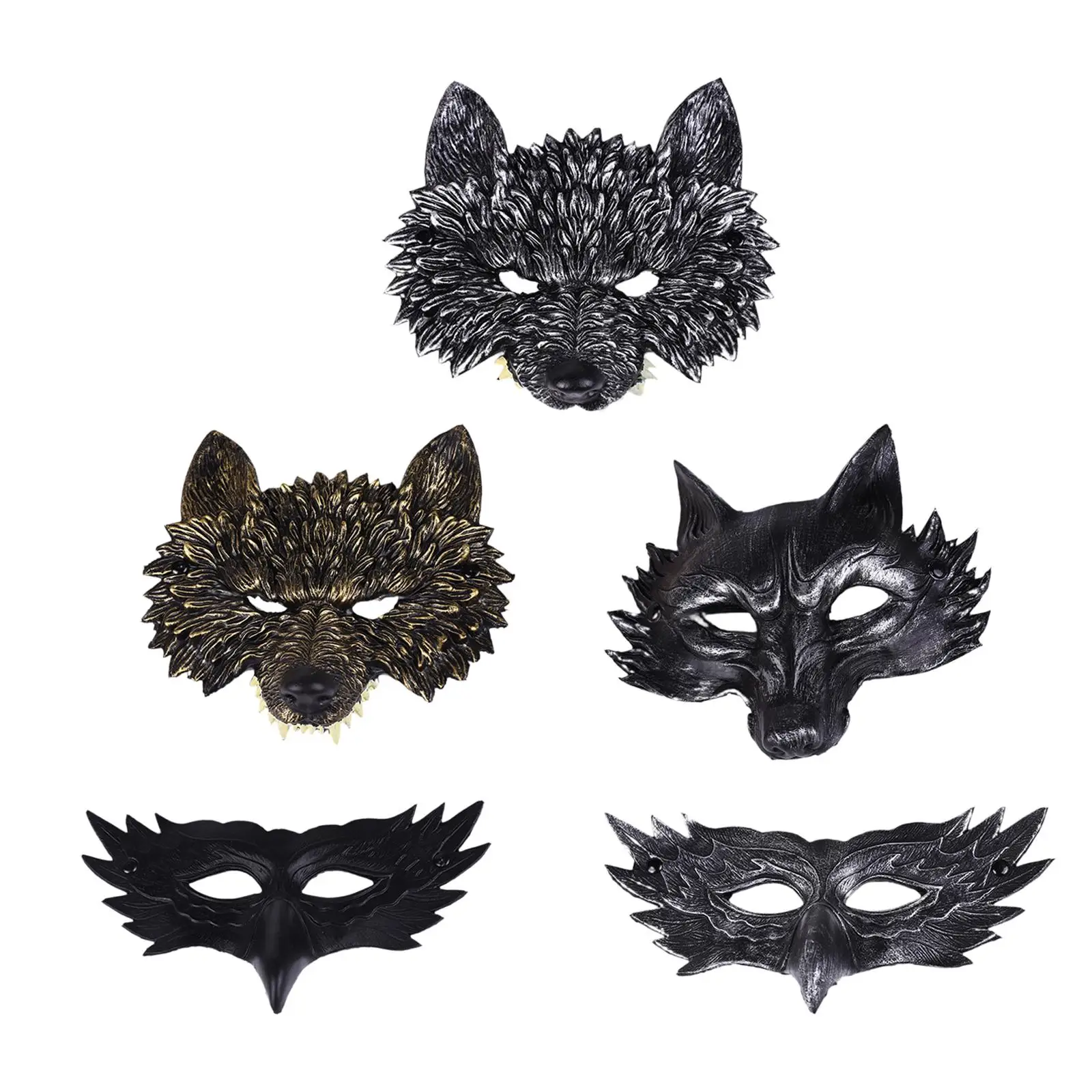 Halloween Animal Mask Cosplay Novelty Adults Head Mask Photo Prop Headgear for Festival Party Favor Birthday Carnival Night Club