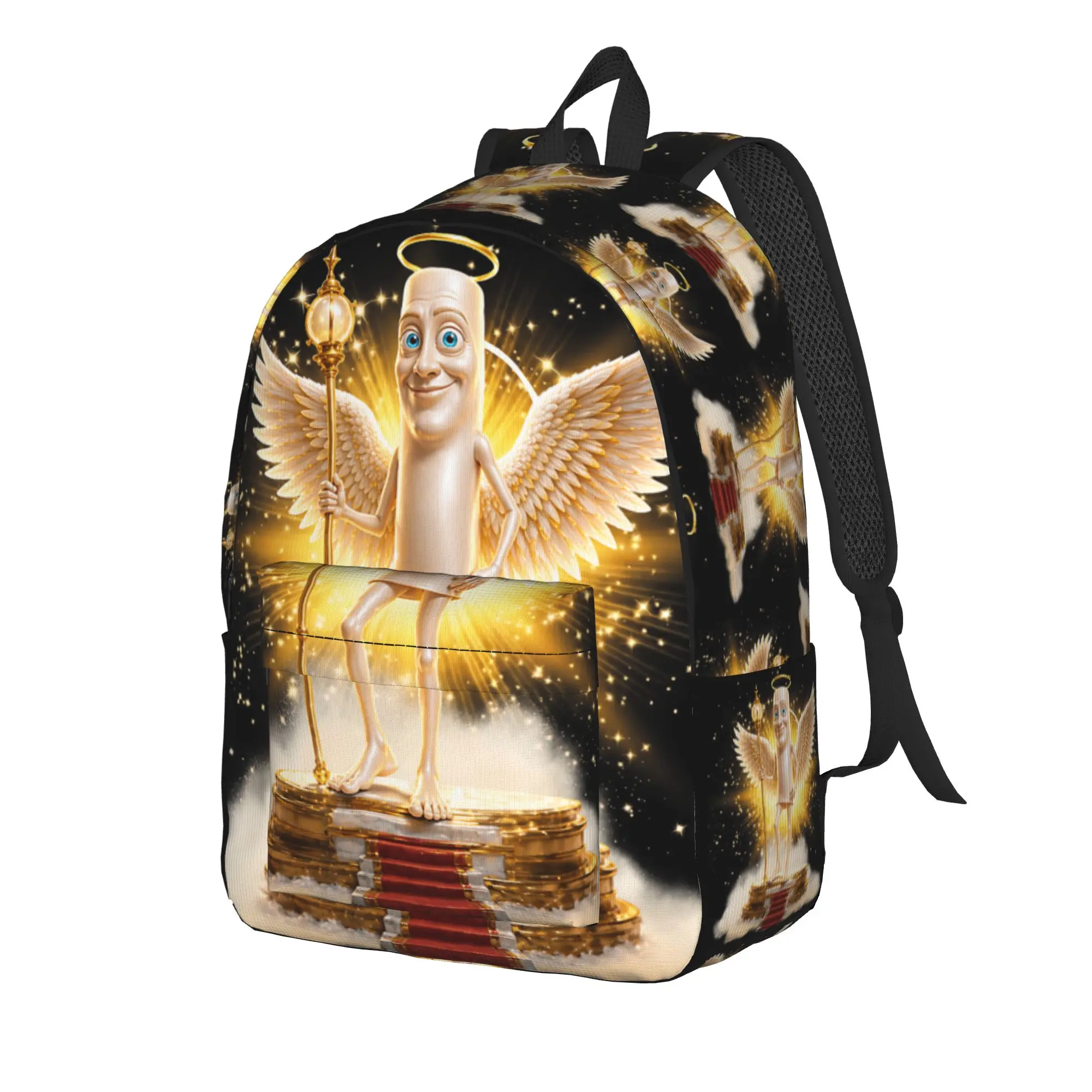Funny Angel Tung Tung Sahur Meme Backpack  Sport Backpacks Student High Quality Pattern School Bags Kawaii Rucksack
