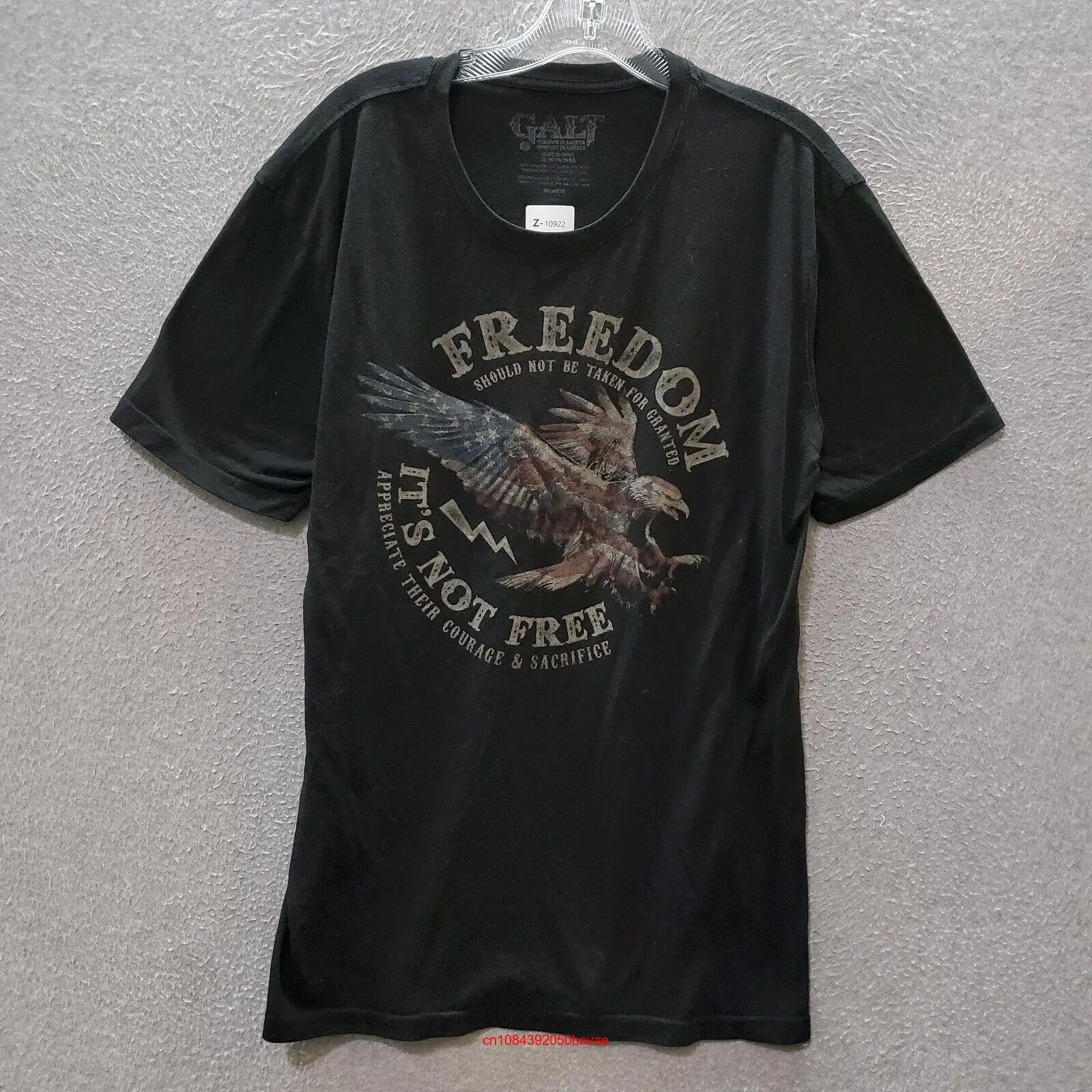 Футболка Galt мужская с длинным или коротким рукавом, большая черная, с американским флагом США и свободным орлом