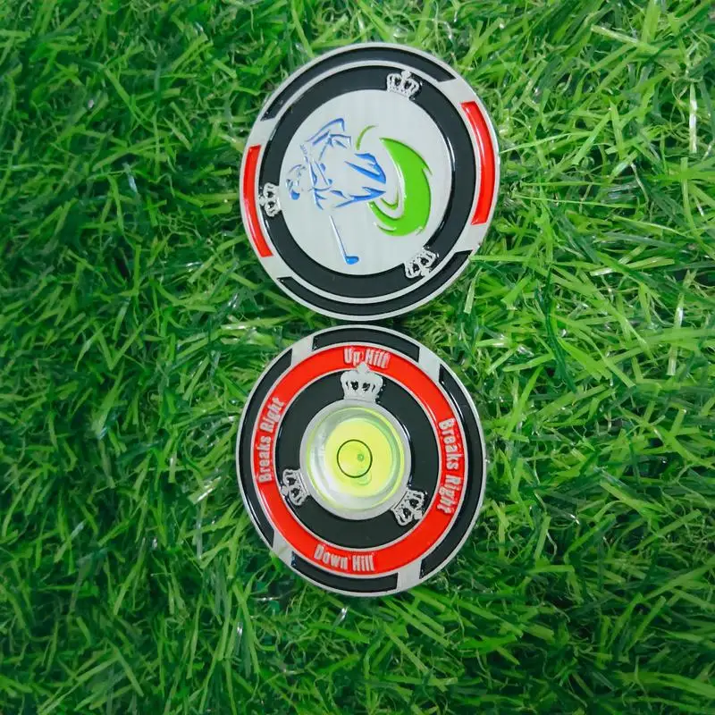 Golf Level Marker Golf Ball Marker With Level Poker Chip Style Bubble Level Golf Accessories For Men Golf Green Reader Pro Putt