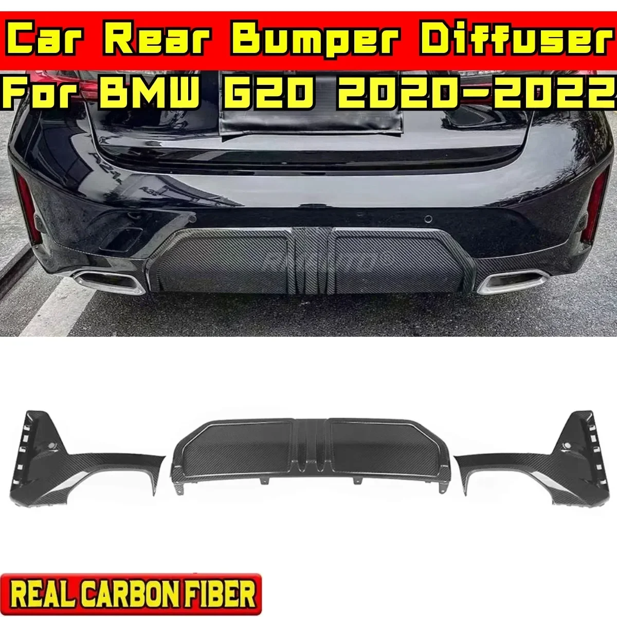 For BMW G20 2020-2022 Body Kit BMW G20 Rear Bumper Splitter Real Carbon Fiber MP Style Spoiler Diffuser Guard Car Accessories