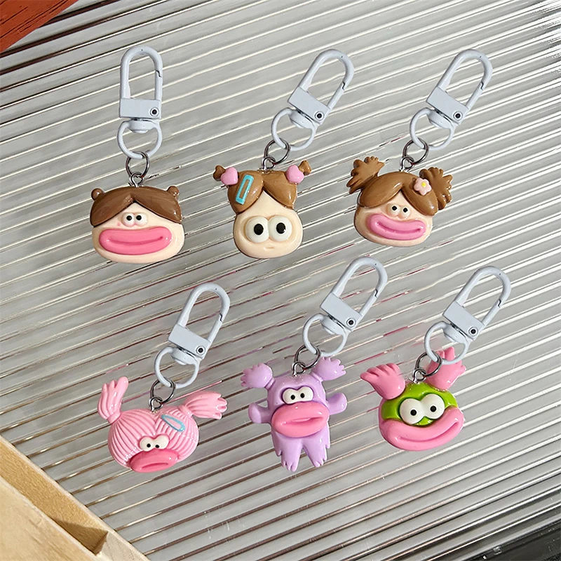 Porte-clés drôle Big Mouth pour sac de dessin animé, pendentif mignon pour téléphone portable, bijoux de voiture, accessoires de bricolage, nouveaux cadeaux