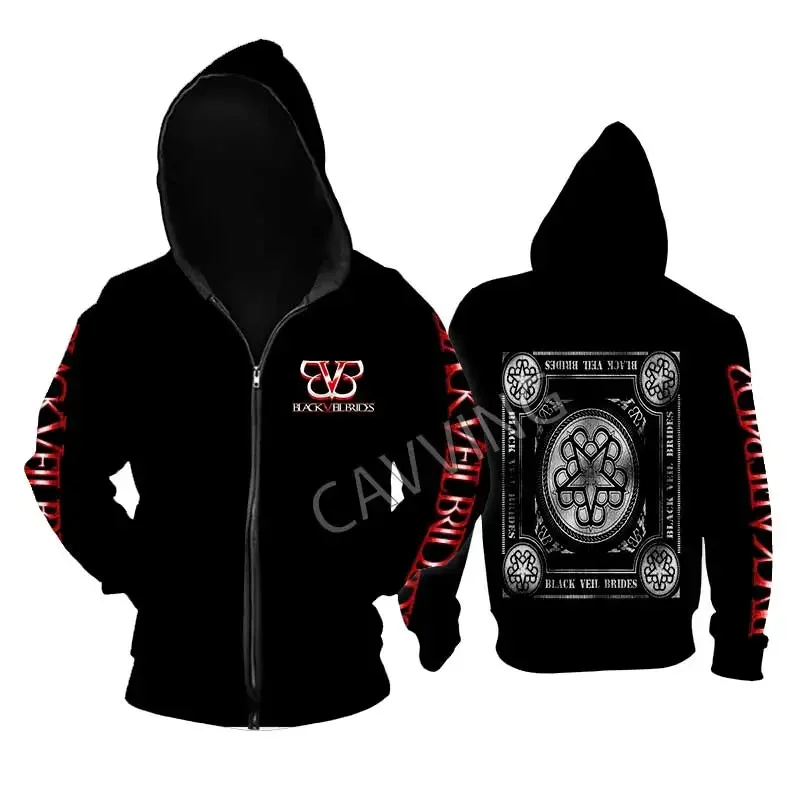 Sweats à capuche College Black Veil Brides Band, Hoodies Zipper, Kt Metal Rock, Haut gothique, Harajuku Cotton, Vêtements unisexes, CC2, Nouvelle mode