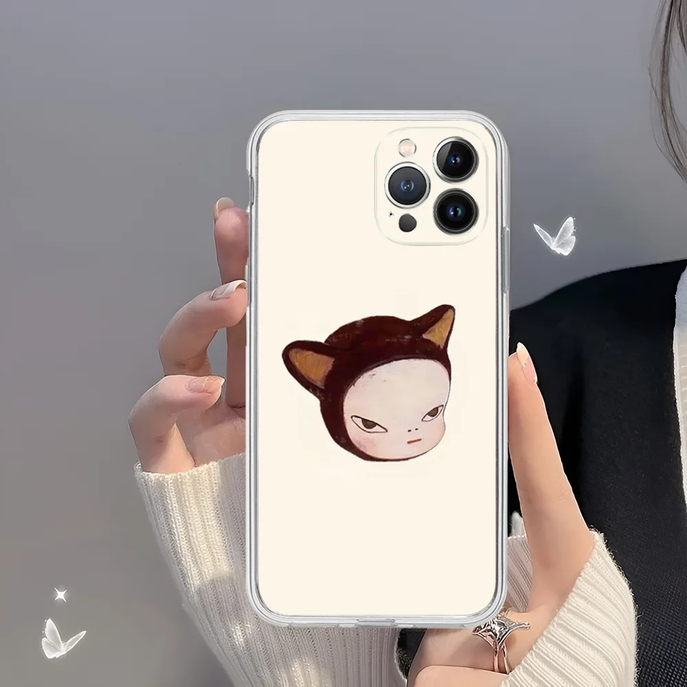 N-Nara Y-Yoshitomo Phone Case for iPhone 16 15 8 7 6 6S Plus X SE XR XS 14 11 12 13 Mini Pro Max Mobile Case