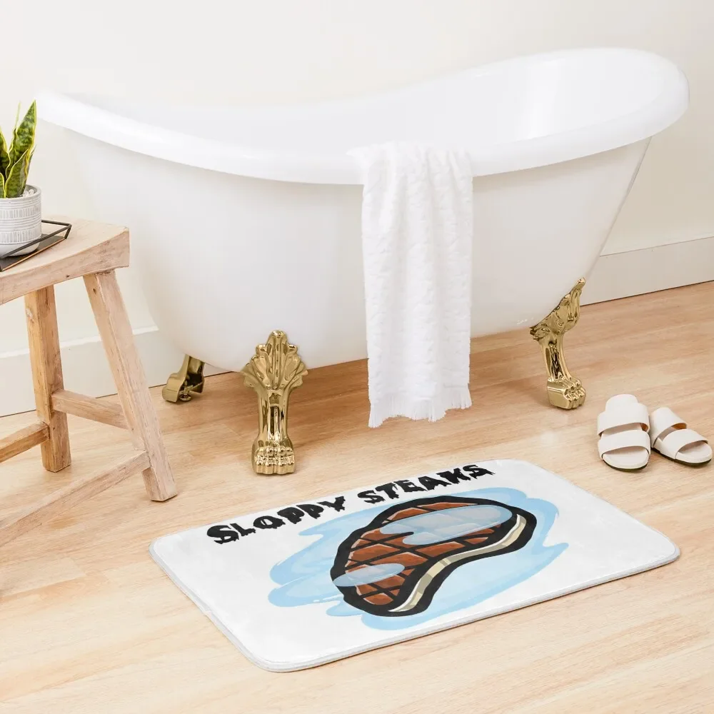 

Sloppy Steaks Bath Mat Non-Slip And Washable Kitchen Bathroom Supplies Quick-Drying Bathroom Mat