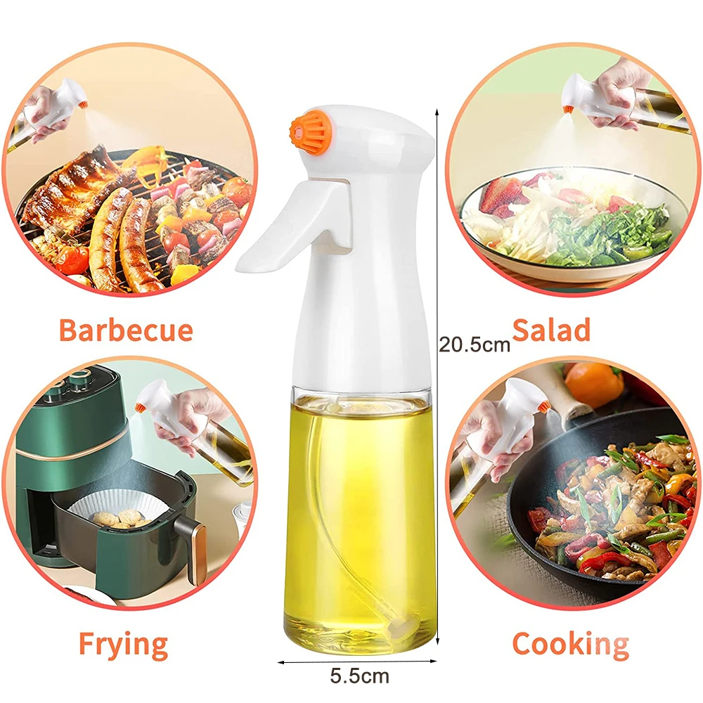 2Pcs Oil Sprayer for Cooking, Upgraded Olive Oil Spray Bottle Spritzer Dispenser for Air Fryer, Salad, Baking, Frying, BBQ Tool