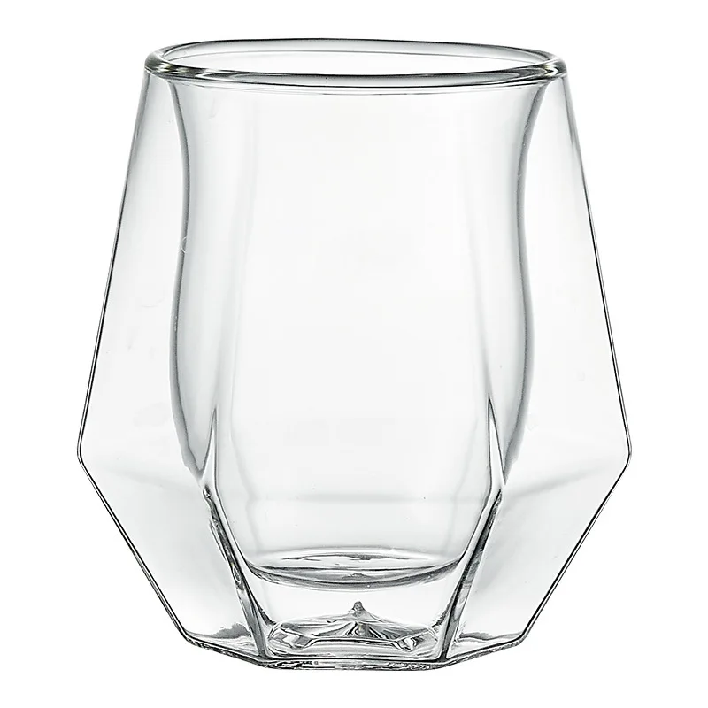 lead-free glass 180ML double Walled Glass cup old fashoned whiskey cup with Premium Gift Box for Liquor Scotch Bourbon