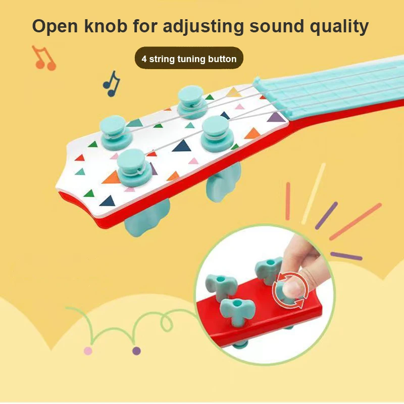 Children\'s Guitar Toy Ukulele Beginner Baby Music Enlightenment Toys Early Educational Mini Musical Instrument Xmas Gift