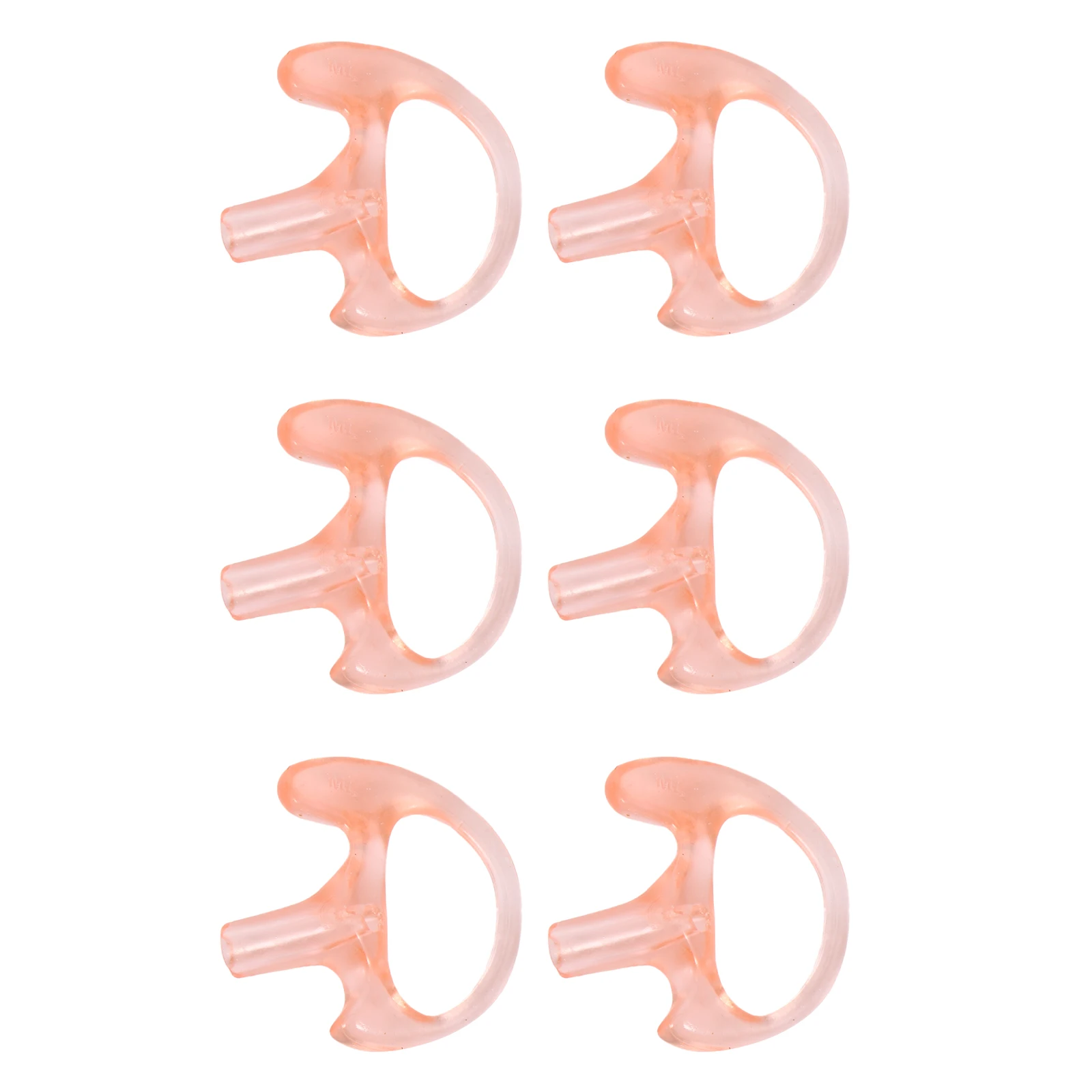 

6 pcs Silica Gel Walkie Mold Replacement for Headset Air Duct Audio Kits Radio Earpiece Ear Insert